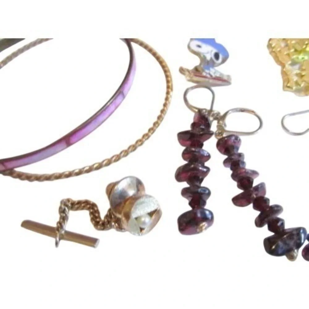 Long Multi-Strand Bead Necklace*Amethyst*Pins*24Pcs Vintage Mod Jewelry Lot*A213